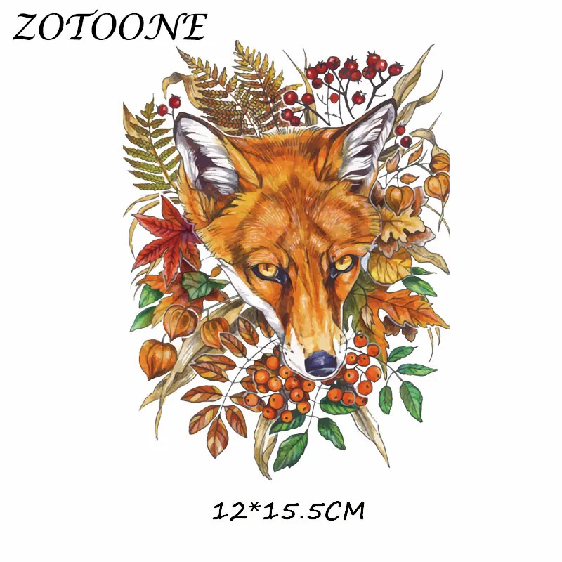 Нашивки ZOTOONE с цветами и лисицей термоклейкая аппликация для одежды аксессуар