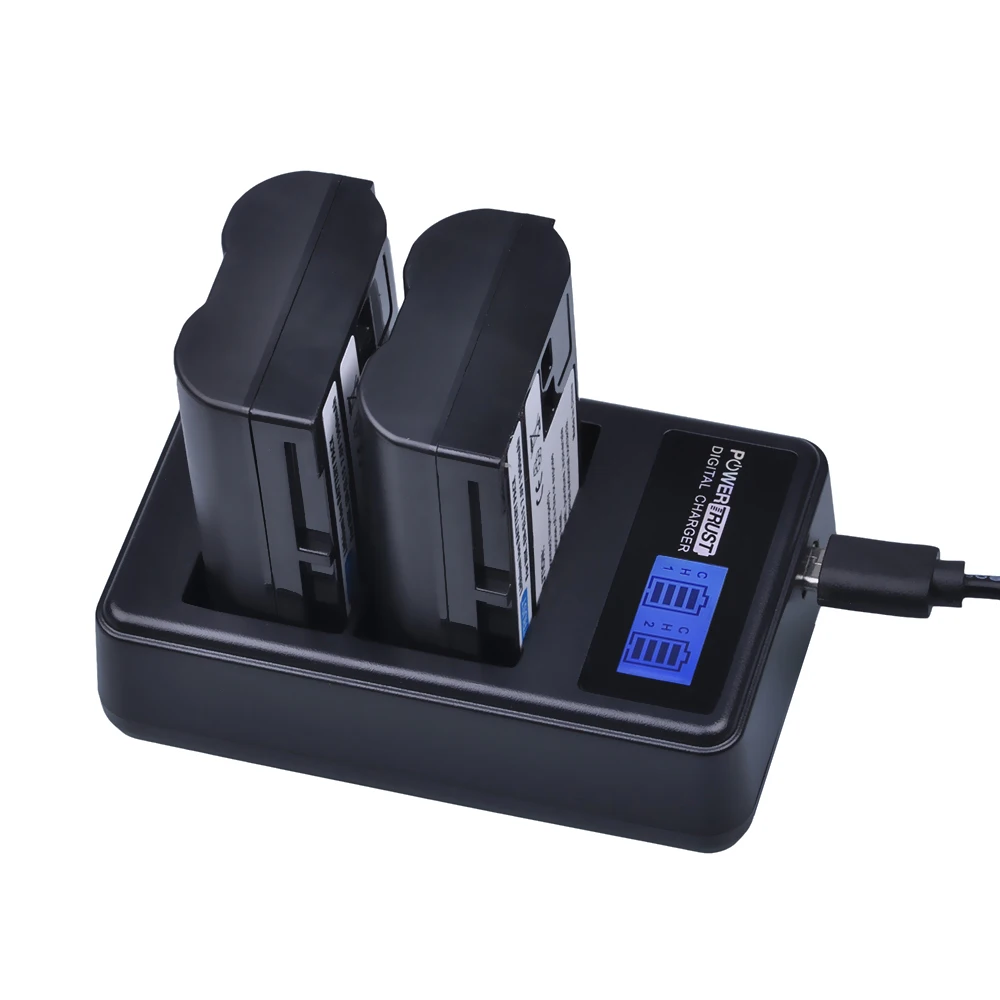 2 шт. 1900 мА/ч, EN-EL15 ENEL15 EN-EL15A Батарея+ ЖК-дисплей Dual USB Зарядное устройство для Nikon EN EL15 D7200 D500 D600 D610 D600E D800 D800E D810