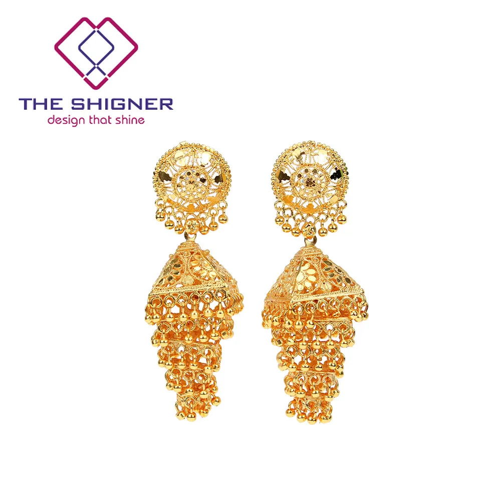 Античный этнический Индийский Золотой Серебряный цвет окисленный Jhumka Jhumki серьги