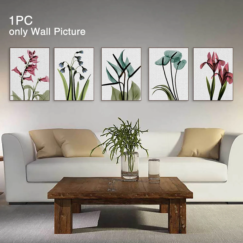 Mural Wall Picture Living Room Transparent Gift Rectangle Print Flower Art Home Decor Canvas Painting Unframed Modern Bedroom | Дом и сад