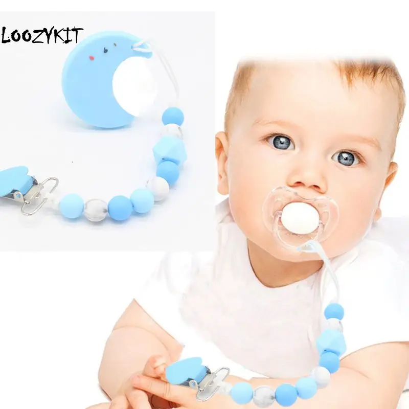 Силиконовый зажим Loozykit для детской соски с зажимами младенцев фиксатор цепочкой