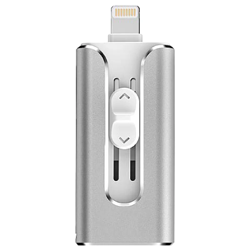 256 ГБ USB флэш-накопитель USB флешка для iPhone Xs Max X 8 7 6 iPad 16/32/64/128 Гб карта памяти USB ключ MFi Lightning Pen Drive - Цвет: Серебристый