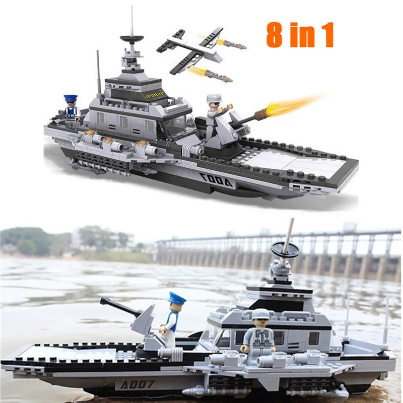 732 шт. Legoings 8 в 1 может построить 25 моделей военный корабль DIY модель строительные