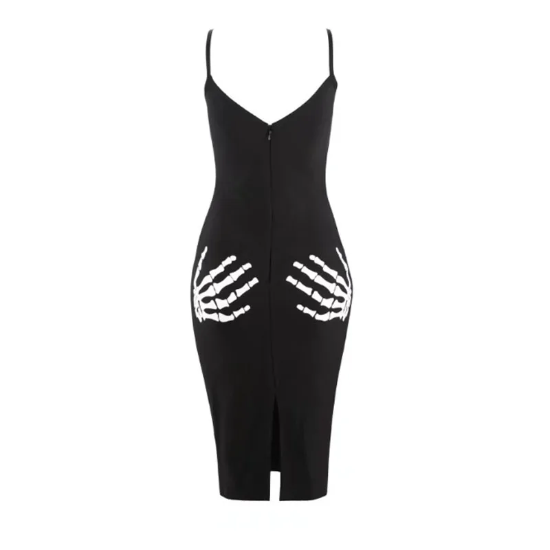 Erdaoben Женская Бандажное платье длиной до колен v-образным вырезом Bodycon призрак