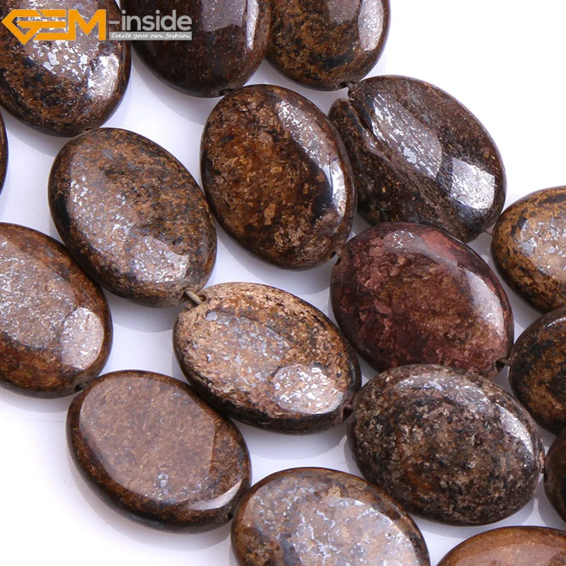 Драгоценный камень внутри натуральный плоский овальный коричневый бронзовый