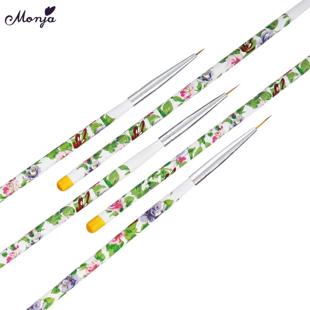 Monja 5 шт./компл. 5/7/9/9/14 м Nail Art французский лента в полоску линиями Liner Ручка кисти