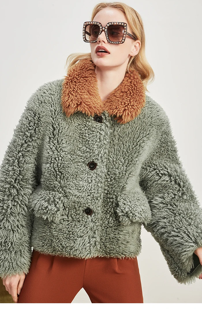 OFTBUY новое пальто с натуральным мехом, зимняя куртка для женщин, мех Мериносовой овцы, подкладка из натуральной кожи, Толстая теплая парка с натуральным мехом