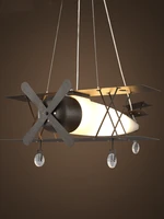 retro industrial wind aircraft chandelier boys bedroom childrens room lantern shop creative individual fighter chandelier