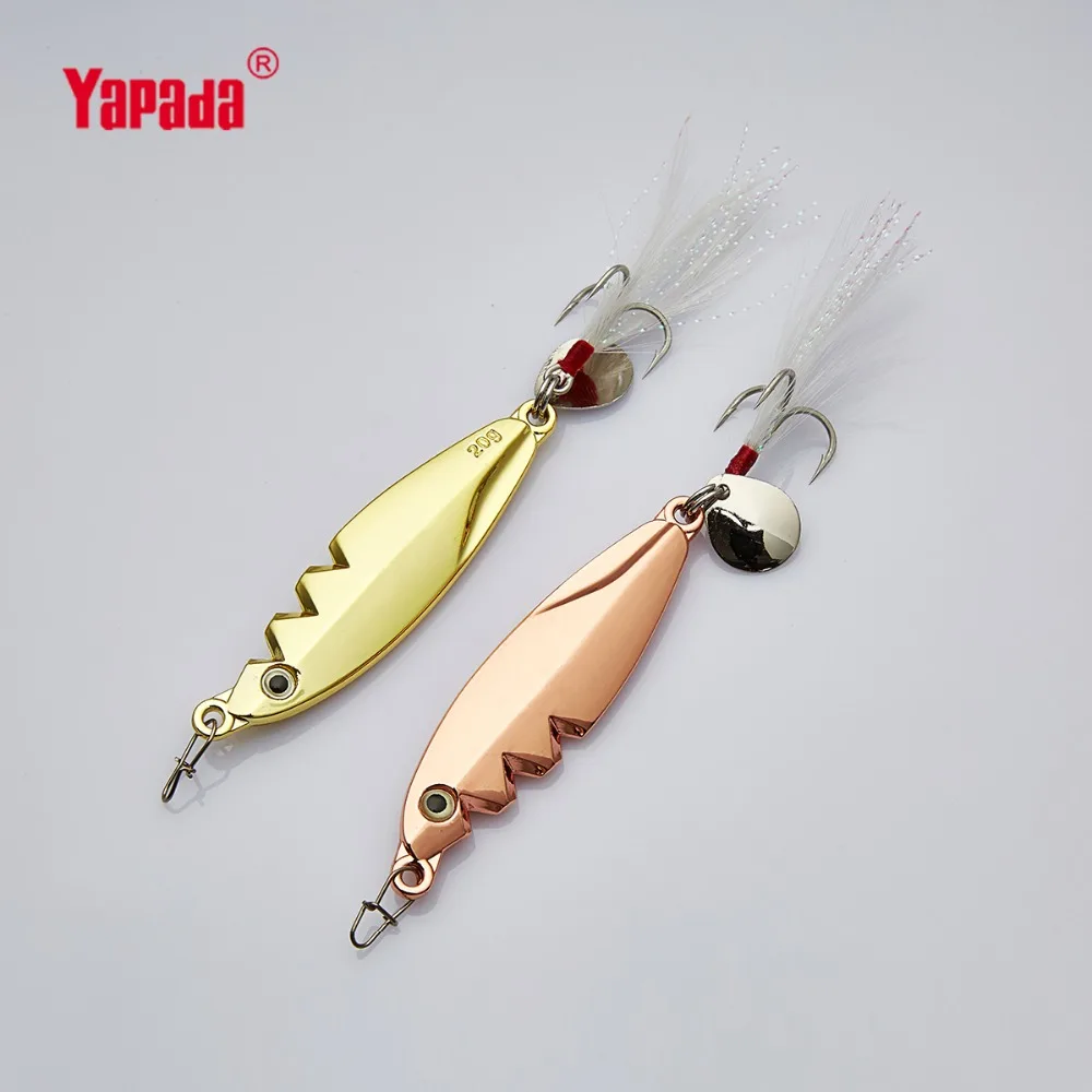 YAPADA приманка для джиггинга 516 10 г/15 г/20 г/25 г тройной крючок + перо пайетки 55 мм/65