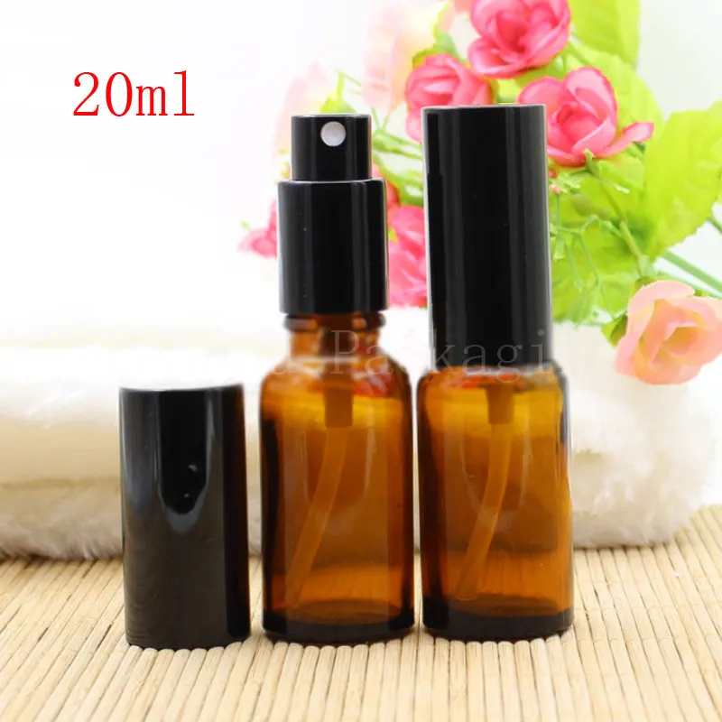 20ml Brown Bottles With Black/Silver/Gold Spray,20cc Brown Makeup Water Perfume Bottle,Comestic Packaging Container