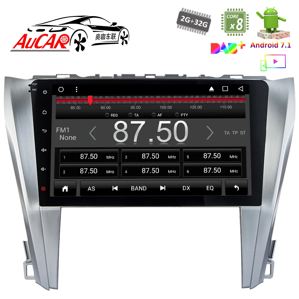 Android 7 1 10 дюймов Автомобильный dvd-плеер для Toyota Camry 2015-2017 Восьмиядерный 1024*600 радио с