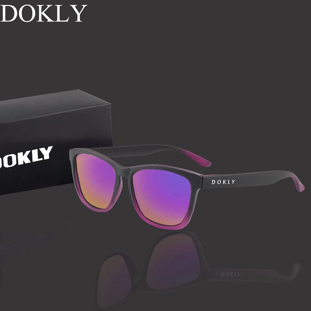 Мужские и женские зеркальные очки DOKLY брендовые дизайнерские солнцезащитные с