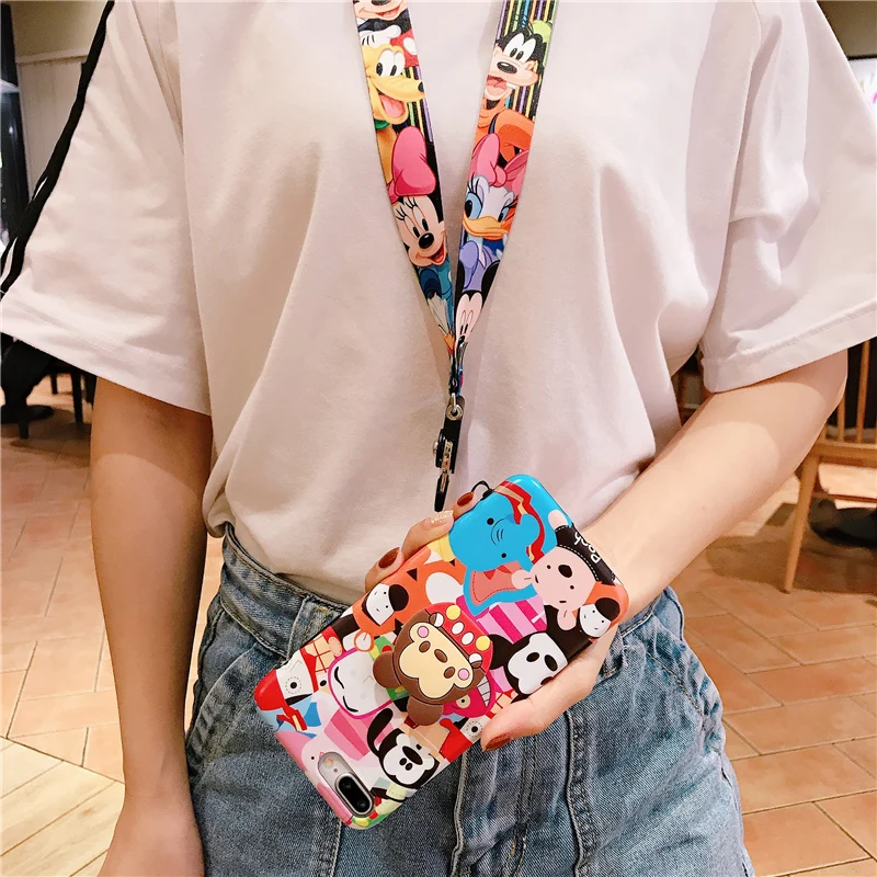 3pcs Sam S10 plus toy Zoo case Cute Cartoon Soft back For Samsung S9 S8 note8 note 9 A8S A9S +stander+Strap |