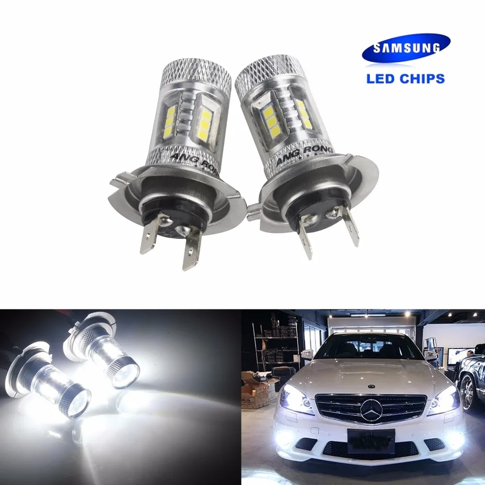 

ANGRONG 2x H7 SAMSUNG High Power 15W LED HeadLight Bulb FogLight White(CA205x2)