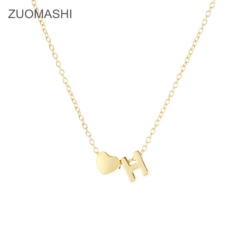 Новая мода изящное 26 букв и сердце Шарм ожерелье цепочка первоначальное Имя
