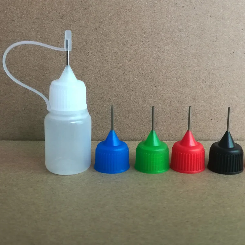 500pcs New 5ml LDPE Empty E liquid Bottle Needle Dropper Bottle with Colorful Screw Metal Needle caps