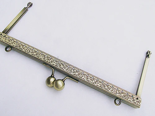 Прямой металлический кошелек 19 см винтажный бронзовый цвет застежка рамка