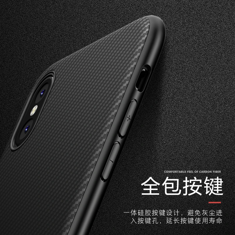 Для iPhone X XS XR Чехол iPaky Silm Coque для iPhone XS Max чехол из углеродного волокна кожаный силикон TPU чехол для iPhone X S Max чехлы