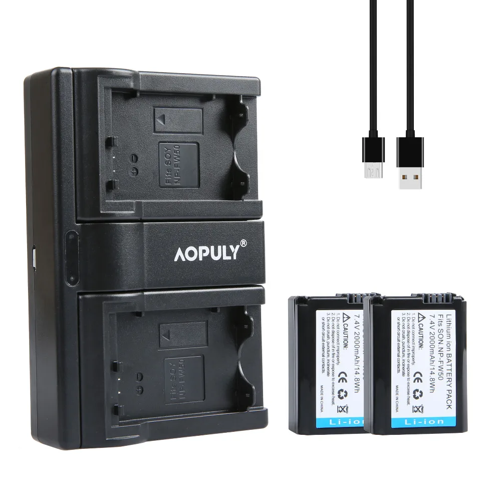 2 шт. NP-FW50 NP FW50 батареи + USB двойное зарядное устройство для Sony NEX-5 NEX-5A NEX-5C NEX-5D NEX-5DB