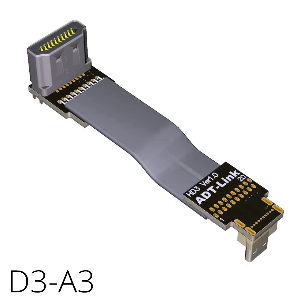 Кабель преобразователь HDMI Micro угол 90 градусов 5/10/15/20/30/50/80/100 см V2.0 4K x 2K @ 60 Гц для ПК