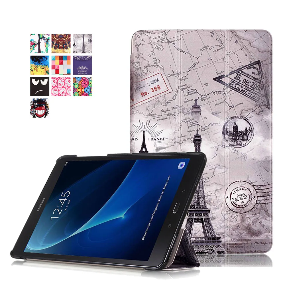 Складной цветной кожаный чехол с принтом для Samsung Galaxy Tab A A6 10 1 2016 T580 T585 T580N SM