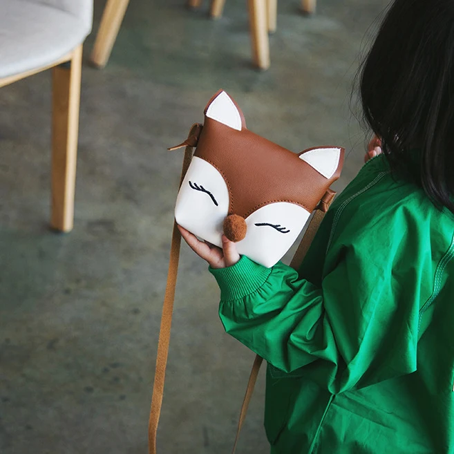 Милый детский кошелек с лисой детские мини-Сумки из искусственной кожи сумки