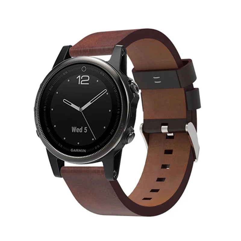 Luxury Leather Strap wrist watch Band Genuine Watchband bracelet strap for Garmin Fenix 5S wristband Replacement | Электроника