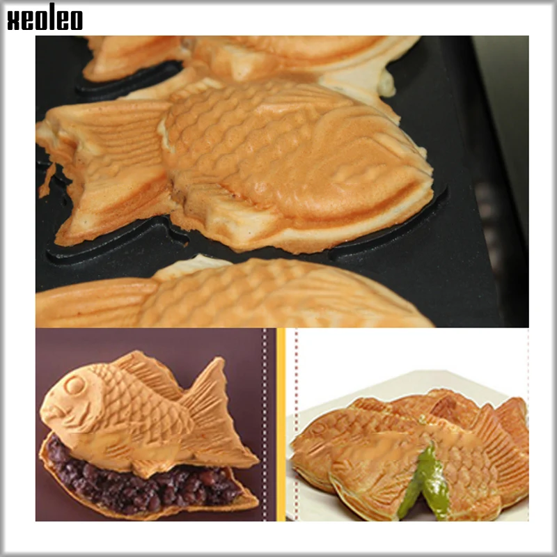 Газовая машина XEOLEO Taiyaki 6 ячеек для горения кальмаров коммерческие формы вафель