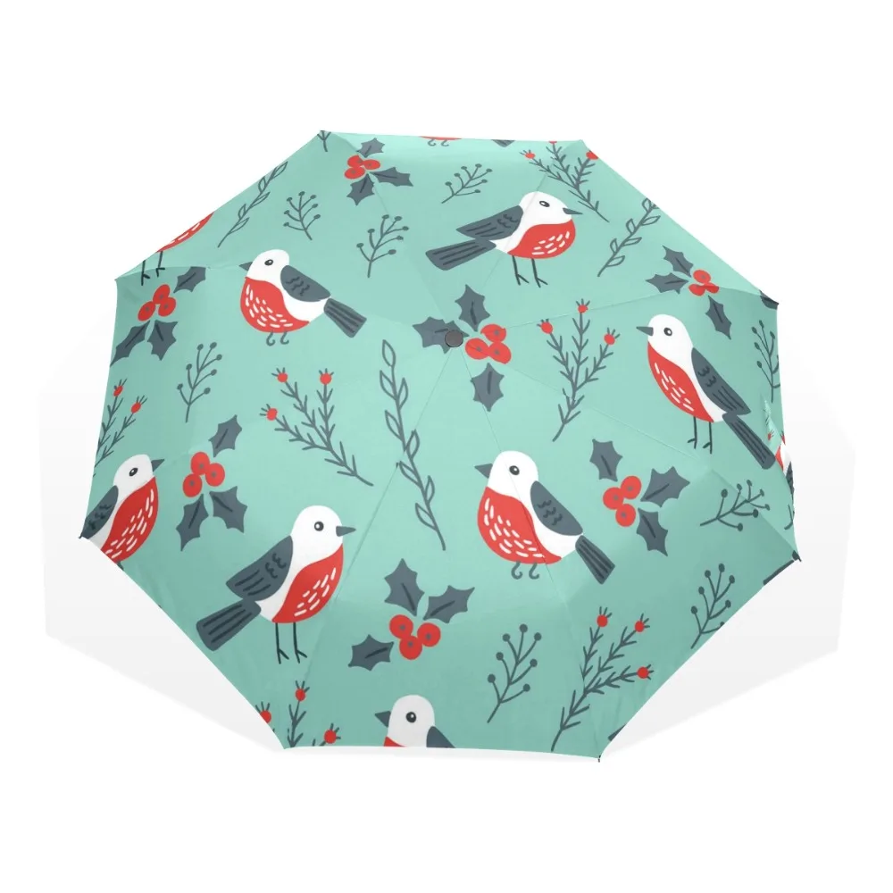 Новый дизайн милый женский зонт от дождя с принтом птиц защита УФ-лучей три