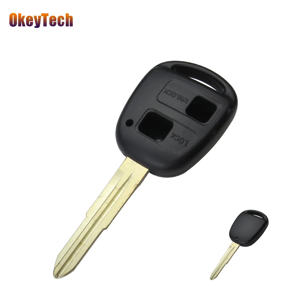 OkeyTech 2 кнопки Uncut Blade Remote Car Key Refit чехол для Toyota Camry RAV4 Prado CruiseKey с лезвием Toy41|shell