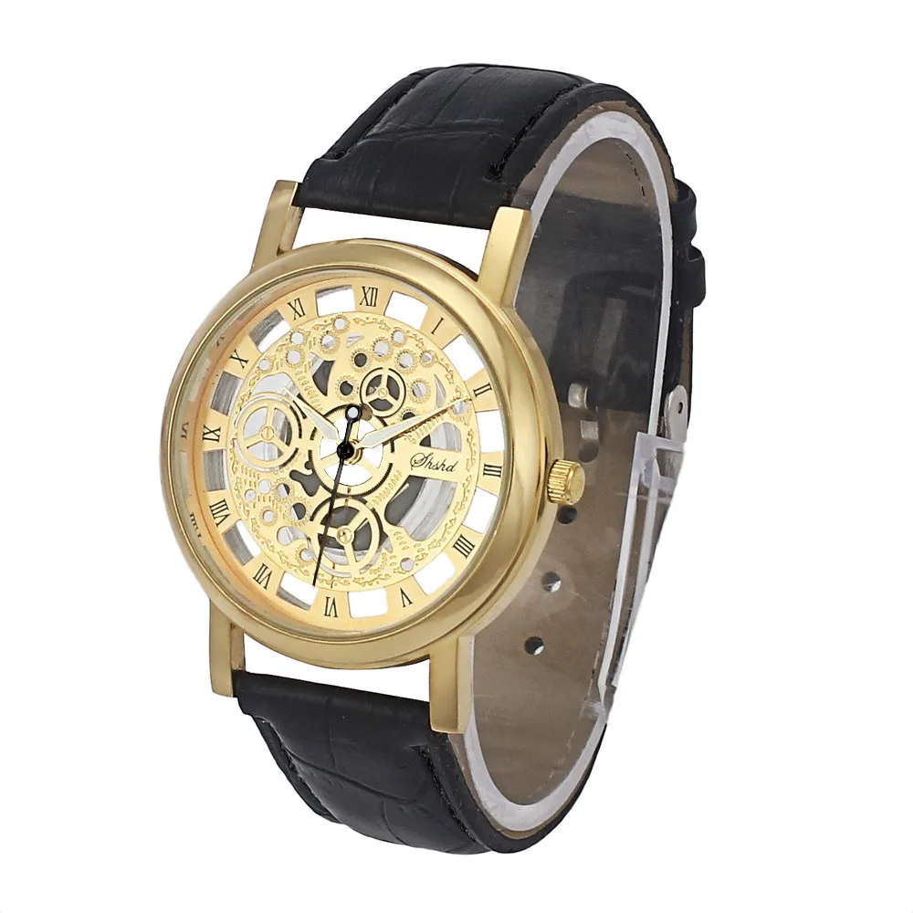 2019 роскошные модные мужские часы с классическим циферблатом Скелетон мужской