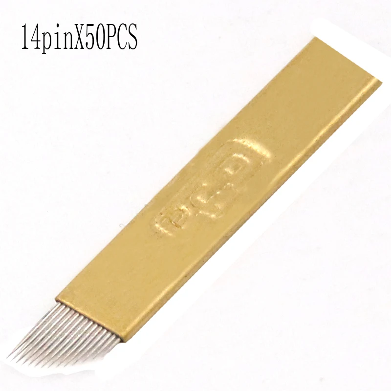 50 шт. иглы для татуажа бровей 14 пин|microblading needles|needles for permanent makeupmakeup needles |