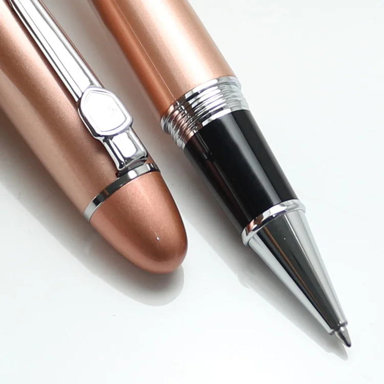 JINHAO 159 Ручка роллер розовое золото Толстая черная фиолетовая Золотая отделка