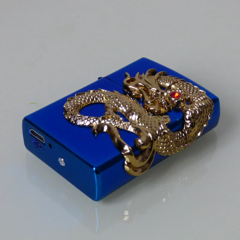 Двойная дуговая зажигалка, металлический двойной огонь, USB, электронная сигарета, дуговая зажигалка, зарядка, Ветрозащита, зажигалки с драконом