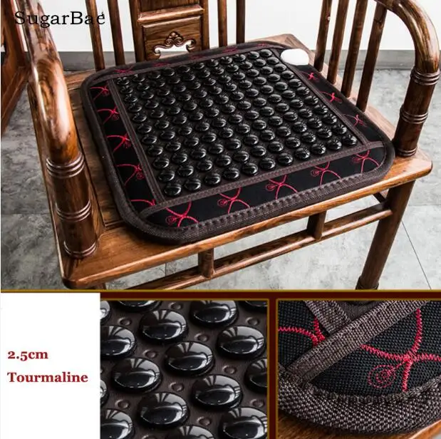 Design1 45X45cm Турмалин коврик массажер, нагрев терапевтическое покрытие для стула коврик Электрический Jade матрас с цифровой ручной контроллер для продажи - Цвет: Design1 45X45cm