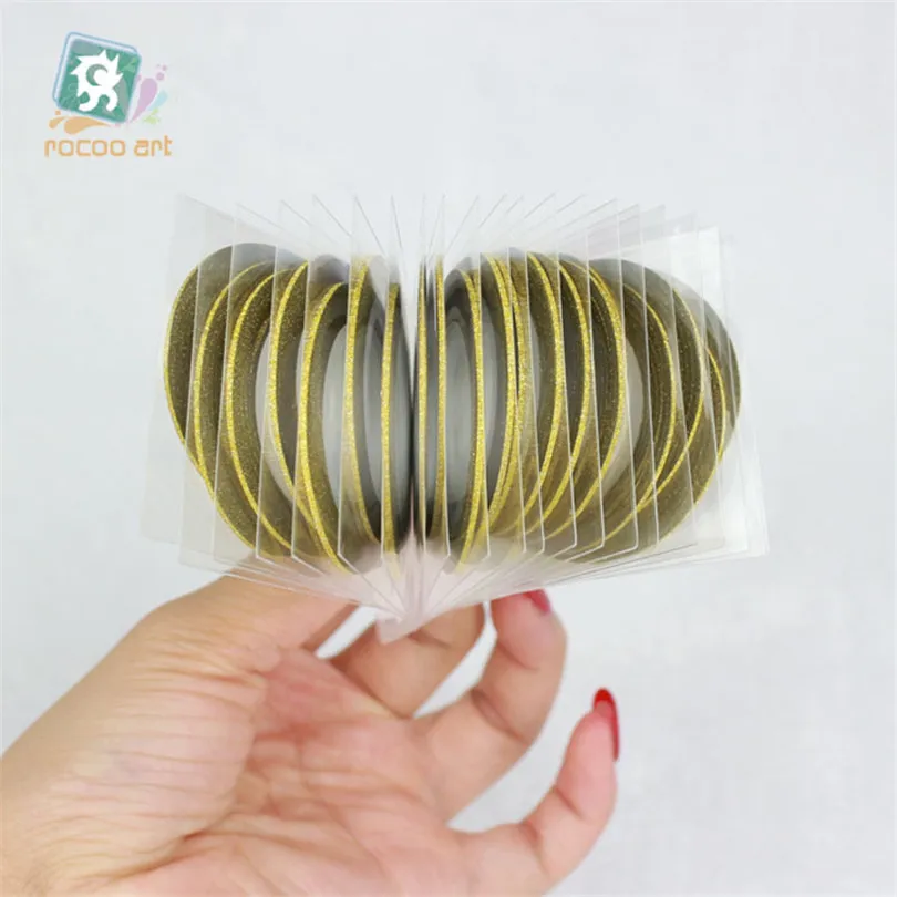 8 цветов/партия дизайн ногтей Блестящая лента лазерное Сверкающее золото/серебро