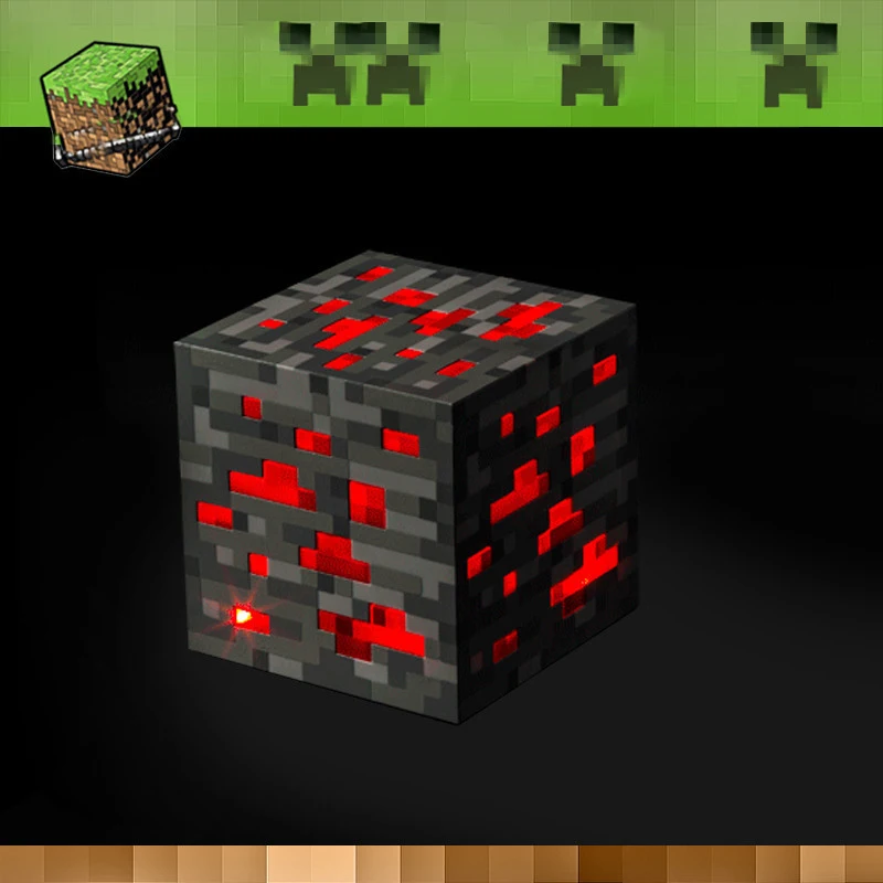 Игра Minecraft светящиеся игрушечные лошадки ночника краснозонная руда квадрат
