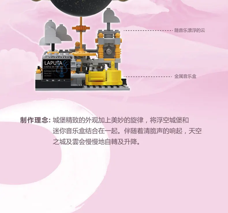Xingbao 05001 город Castle In The Sky Творческий S Laputa в заказе будет отправлена модель с музыкой, строительные блоки, кирпич замок небесно-игрушки для детей