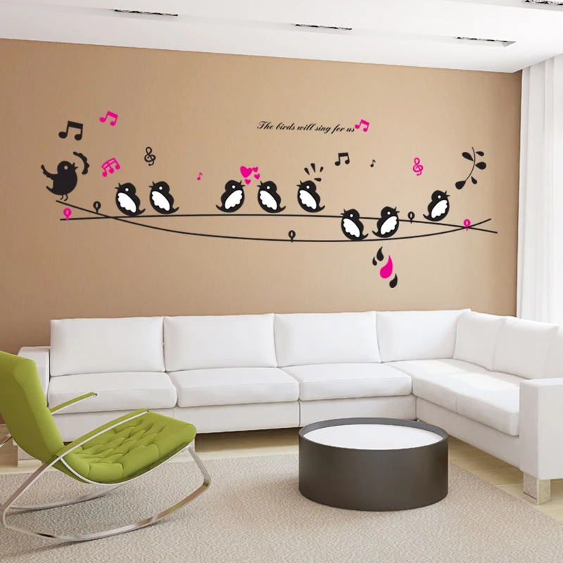 Счастливые птицы песня музыка наклейки на стену гостиная спальня ТВ диван фон
