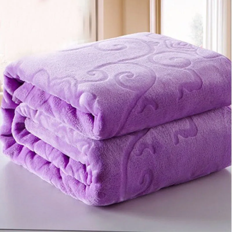 Европейское одеяло из кораллового флиса бархатное однотонное трикотажное s на