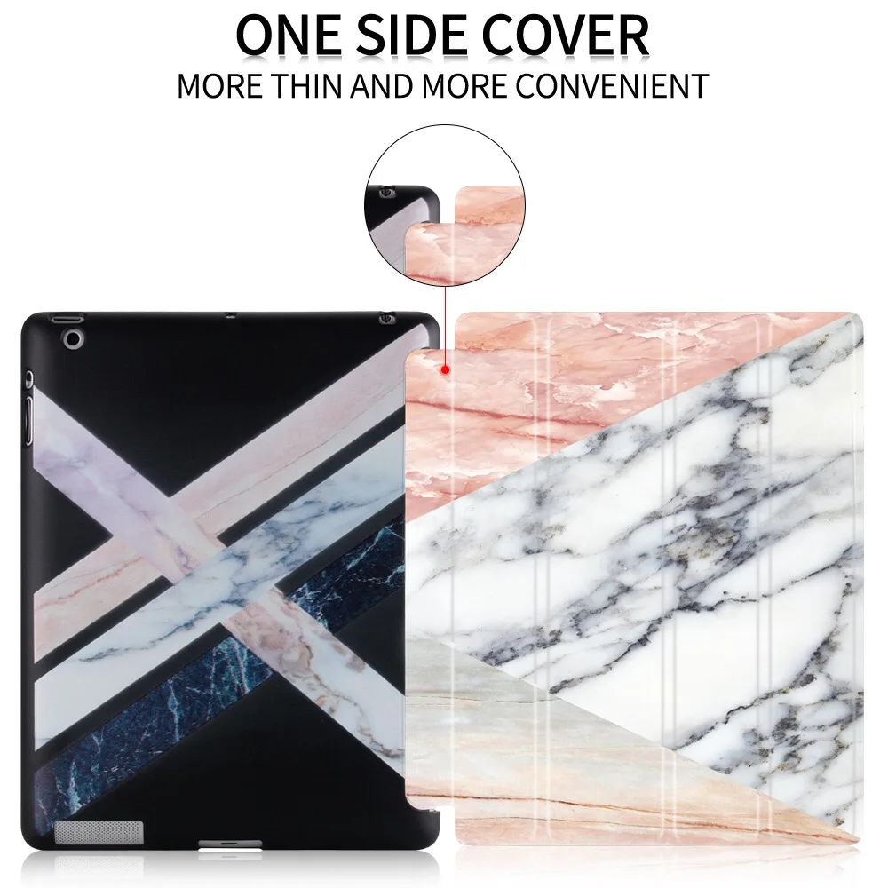 Мягкий чехол для планшета Trifold нового iPad 9 7 2018 мраморный стиль Магнитный флип Pro 10 5