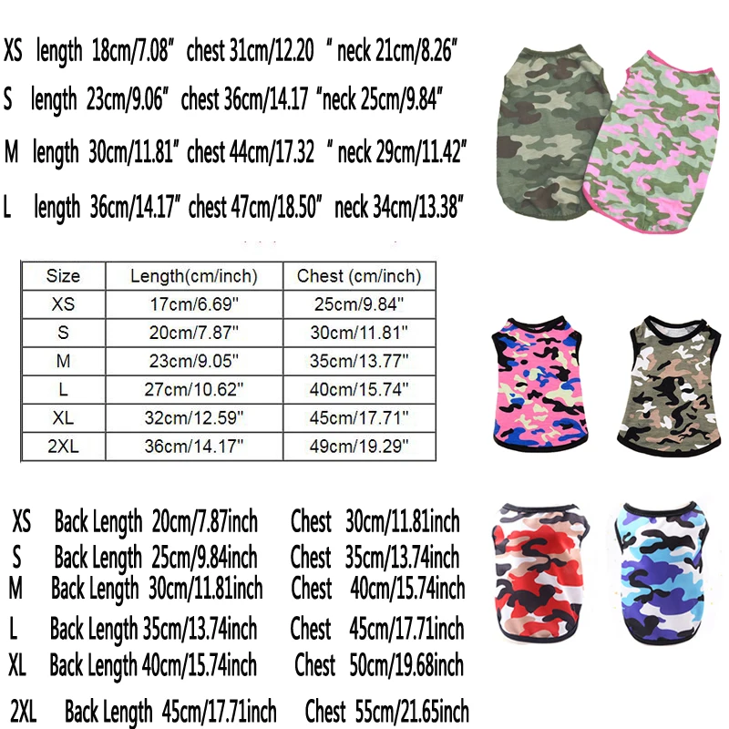 Футболка для собак летняя одежда щенков Камуфляжный хлопковый жилет маленьких