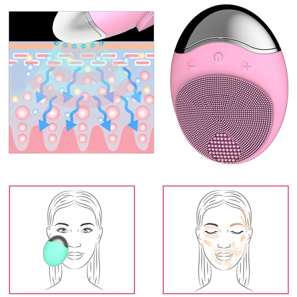Bamboo Charcoal Cleanser Makeup Massage Deep Cleaning Facial Cleansing Brush Silicone Adjustable Mini Safe Skin Care Electric | Красота и