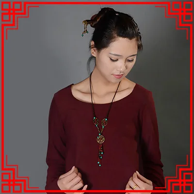 Латунные аксессуары китайские ювелирные изделия этнические винтажные ожерелья