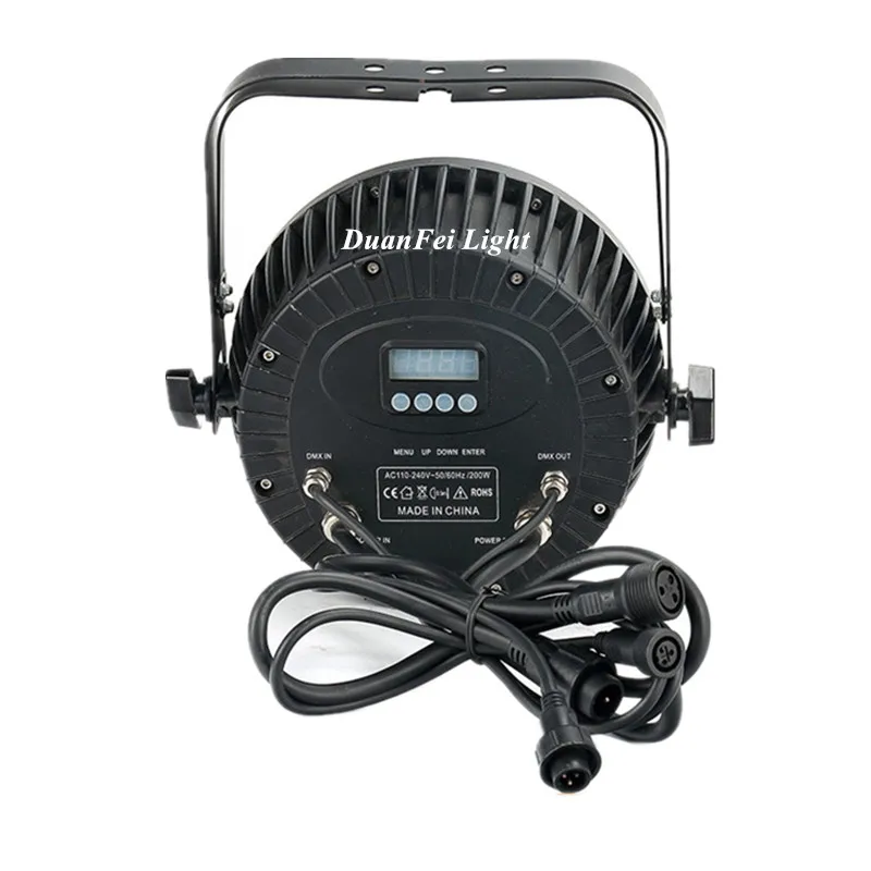 С корпусом полета 4 шт./лот IP65 led тонкий par rgbw 18x10W 4in1 светодиодный плоский прожектор