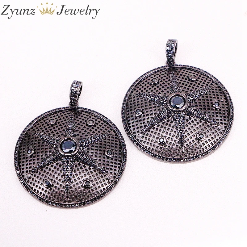 

5 Strands ZYZ316-5349 Round of Star Pattern Charm Micro Pave CZ Pendant Crystal Zirconia Necklaces For Women Necklaces Chokers