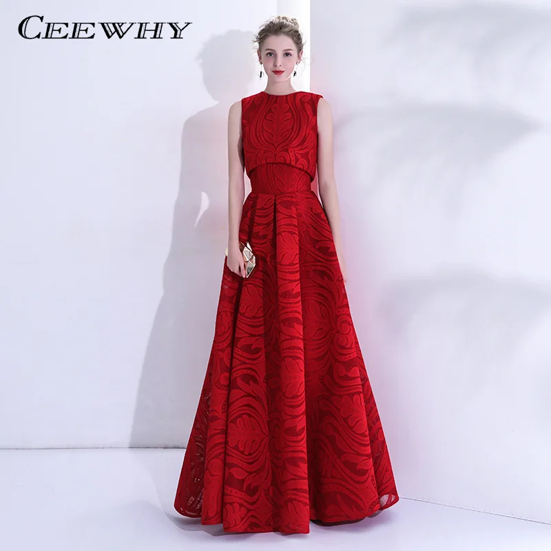CEEWHY/комплект из двух предметов Vestido de Festa Longo бордовое торжественное вечернее
