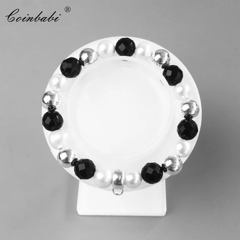 

Женский браслет с подвесками и жемчугом, белый, серый, серебристый браслет-переноска с пресноводным жемчугом, романтический подарок, трендо...