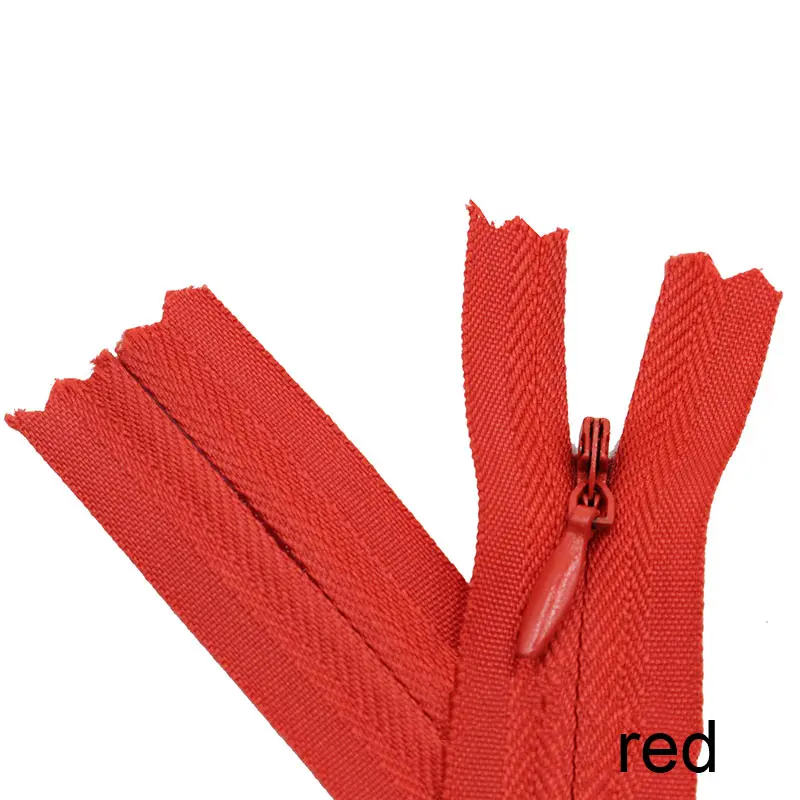 red 10 шт 3#15 см-28 см; большие размеры 35-40 см, 45 см 50 см 55 60 невидимых застежек-молний нейлона катушка молнии по индивидуальному заказу для ручной швейной ткани аксессуары - Цвет: red
