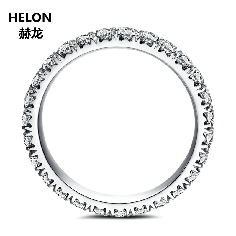 

Moissanites Ring Solid 14K White Gold 1.9mm VVS/ F-G Lab Grown Moissanites Diamond Engagement Ring Women Wedding Eternity Band